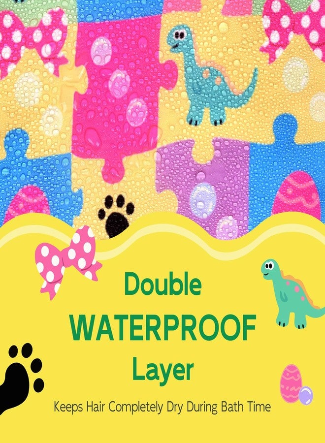 Years calm Kids Shower Cap, Waterproof Reusable Cartoon Bath Cap with Double Layers & Soft Elastic Band, Washable shower cap for kids, Great for Daily Bath(multi-colored, One Size) - Image 3