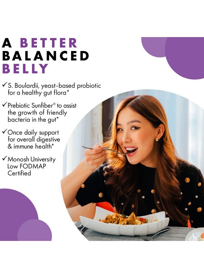 BlueBonnet Nutrition S. Boulardii Probiotic 10 Billion CFU^ w/Prebiotic Sunfiber - Shelf Stable - for Women & Men Digestion, Gut, Mood* - Non-GMO, Vegan, Free of Gluten, Dairy & Soy - 30 Servings - Image 4