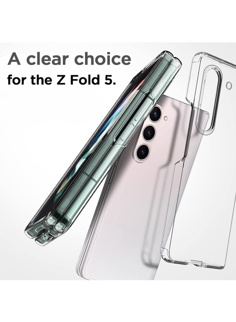 Captaintech Samsung Galaxy Z Fold 5 Case – Clear Anti-Yellowing, Slim Fit Transparent Hard PC Protective Cover - Image 3