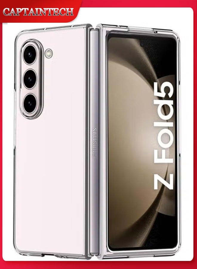 Captaintech Samsung Galaxy Z Fold 5 Case – Clear Anti-Yellowing, Slim Fit Transparent Hard PC Protective Cover - Image 1