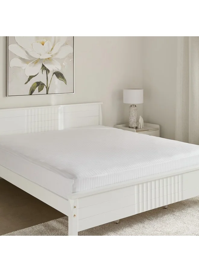 Home Box Hamilton Striped Satin Cotton King Fitted Sheet 210 x 36 x 180 cm