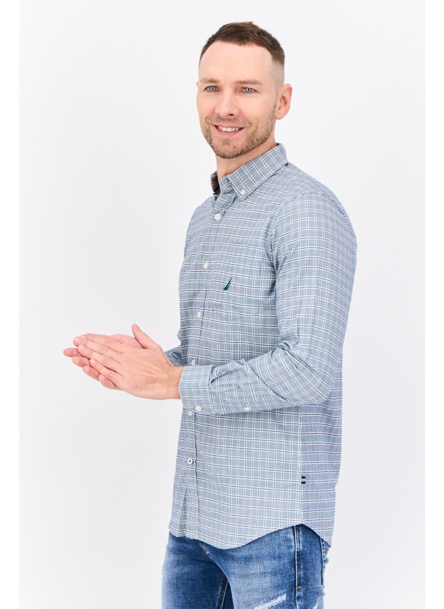 NAUTICA Men Classic Fit Long Sleeves Allover Print Casual Shirt, Multicolor  - Image 2