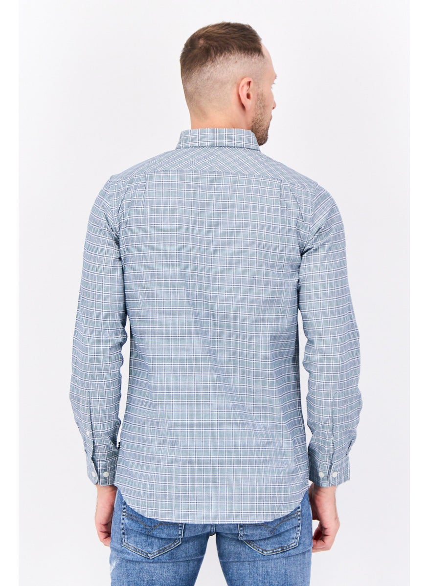 NAUTICA Men Classic Fit Long Sleeves Allover Print Casual Shirt, Multicolor  - Image 4