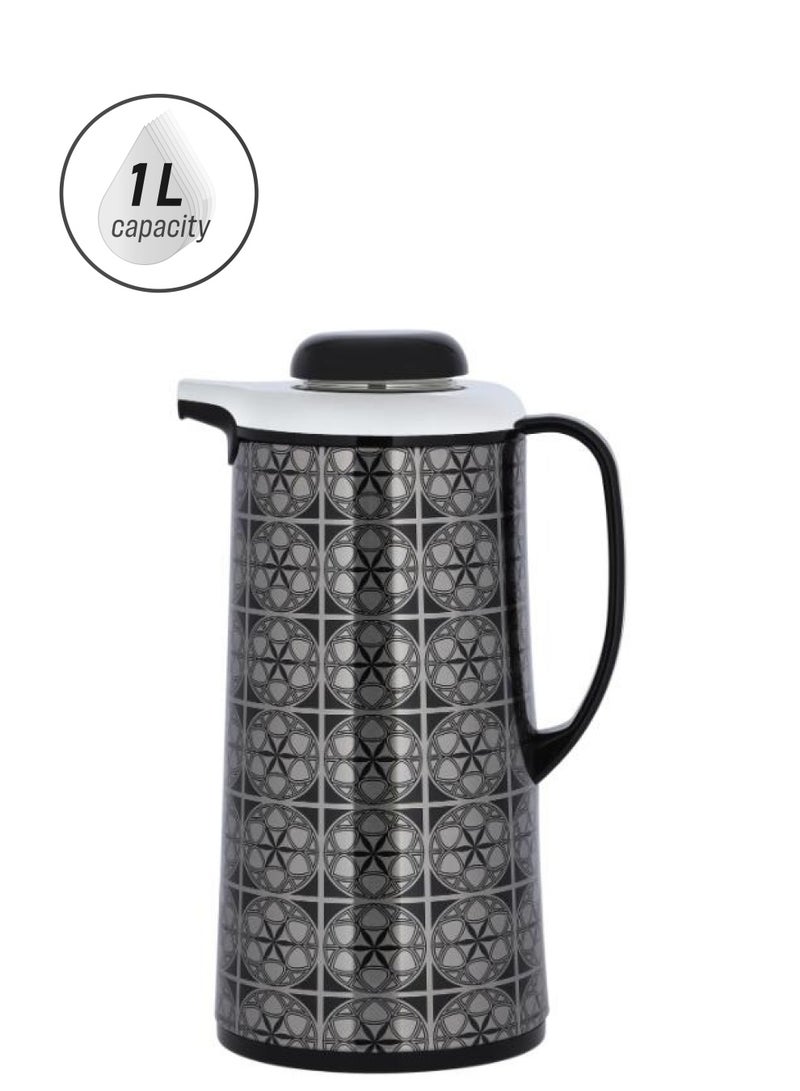 DELCASA قارورة مفرغة من الفولاذ المقاوم للصدأ سعة 1 لتر خالية من مادة الأسبستوس داخلية ومحمولة ومقاومة للتسرب | يحافظ على المشروبات ساخنة أو باردة لساعات - Image 1