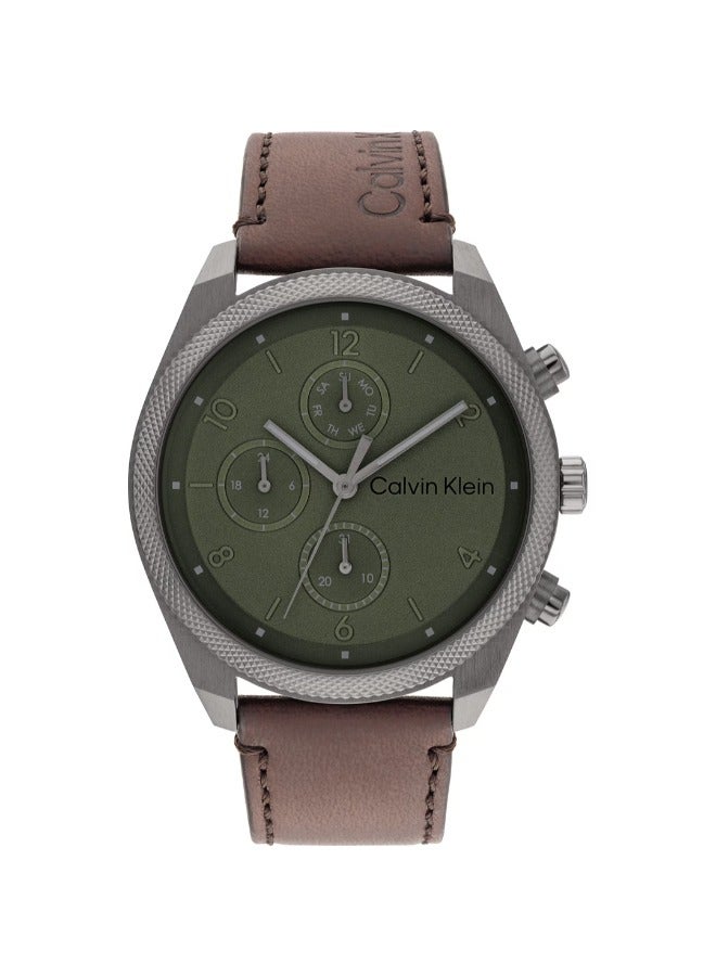 ساعة يد من الجلد كرونوغراف 25200363