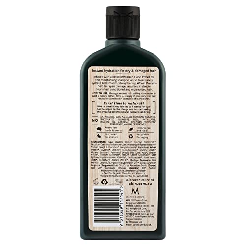 A'kin Moisture Rich Wheat Protein Shampoo, Free From Parabens, Sulfates and Silicones, 225 ml - Image 2
