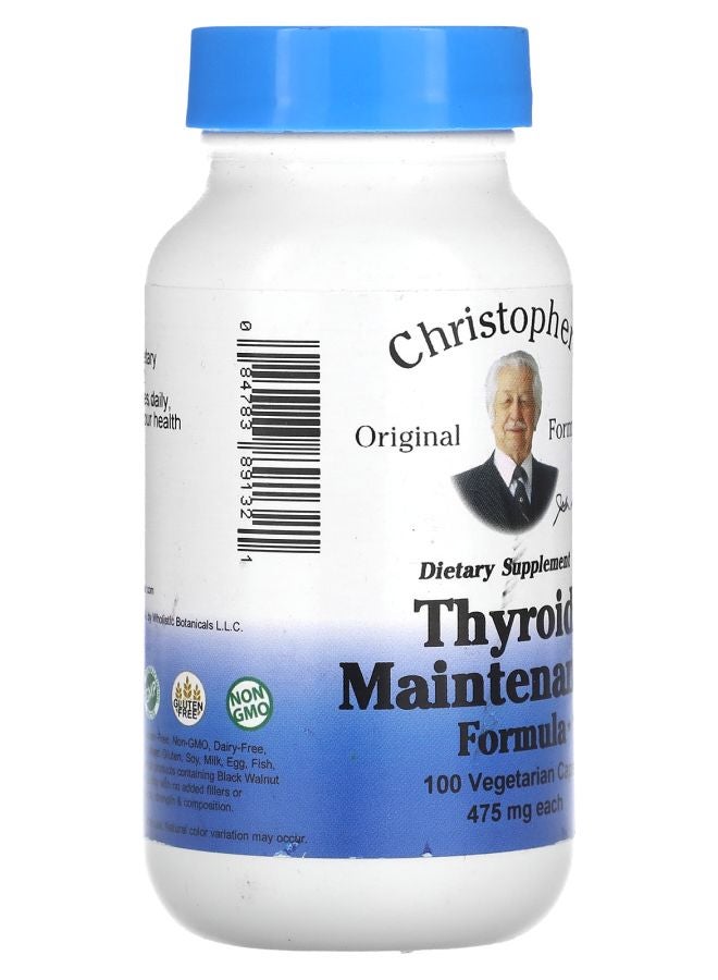 Christopher's Original Formulas Thyroid Maintenance Formula 475 mg 100 Vegetarian Caps - Image 2