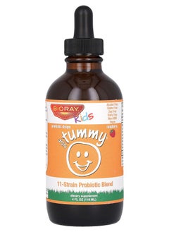 BIORAY Kids NDF Tummy 11-Strain Probiotic Blend Raspberry 4 fl oz (118 ml) 
