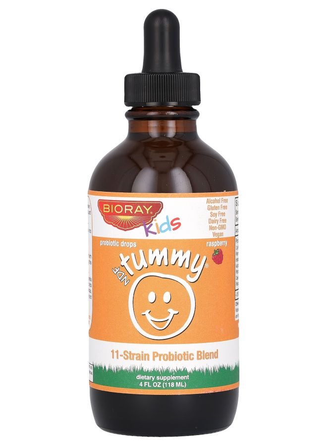 Kids NDF Tummy 11-Strain Probiotic Blend Raspberry 4 fl oz (118 ml)
