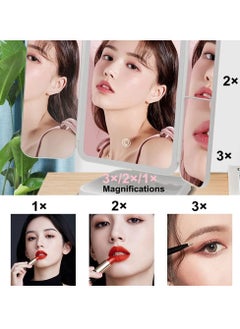 TIGER LED Makeup Mirror with 3 Color Lighting Modes – 52 LED Trifold Mirror, 1x/2x/3x Magnification, Touch Control Design, Portable High Definition Lighted Mirror for Flawless Makeup & Grooming  - Image 5