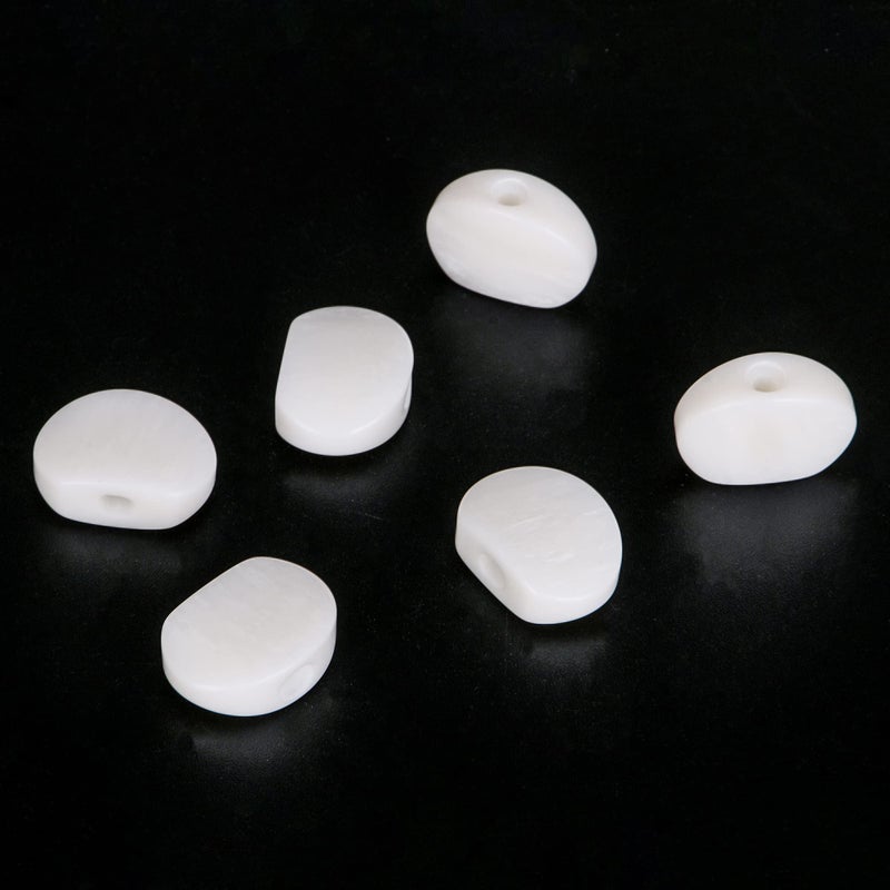 Homeswitch 6Pcs White Guitar Tuner Acrylic Ukulele Oval Tuning Key Buttons Replacement - Image 2