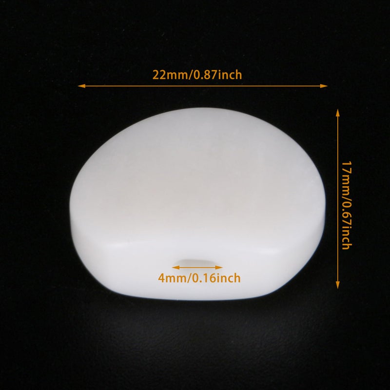 Homeswitch 6Pcs White Guitar Tuner Acrylic Ukulele Oval Tuning Key Buttons Replacement - Image 4