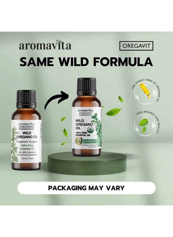 AROMAVITA Wild Oregano Oil Organic - 100% Pure Undiluted Organic Wild Oregano Oil with 86-90% Carvacrol, Immune Support - Plant-Based, Herbal Supplement - Vegan, Non GMO, Gluten Free, 1fl.oz/30ml - Image 2