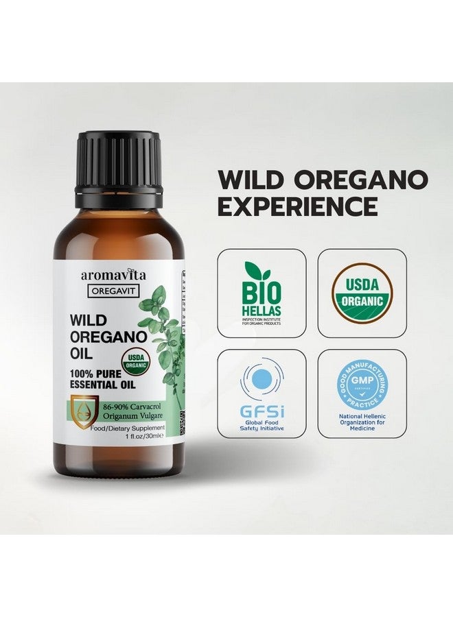 AROMAVITA Wild Oregano Oil Organic - 100% Pure Undiluted Organic Wild Oregano Oil with 86-90% Carvacrol, Immune Support - Plant-Based, Herbal Supplement - Vegan, Non GMO, Gluten Free, 1fl.oz/30ml - Image 3