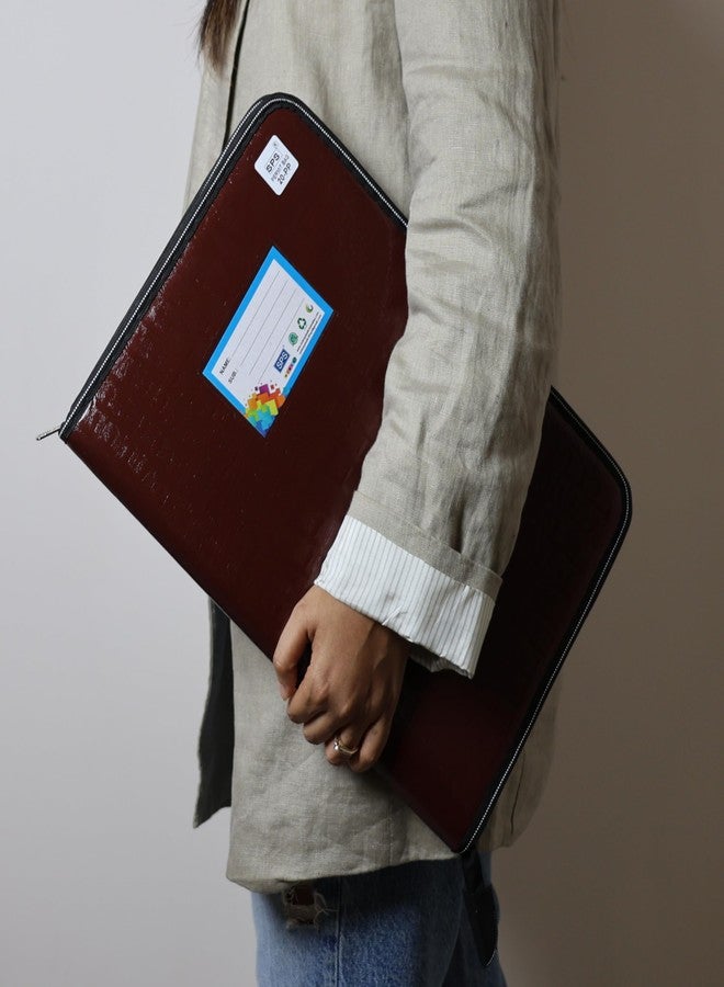 اس بي اس حافظة ملفات من الجلد الصناعي الفاخر من SPS | 20 جيبًا للمستندات بحجم A4 وFC | أسود - Image 5