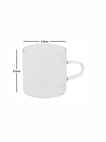 Goodhomes Glass Tea Cups Coffee Mugs Set of 6 Pieces 150ml DM002B - Image 3