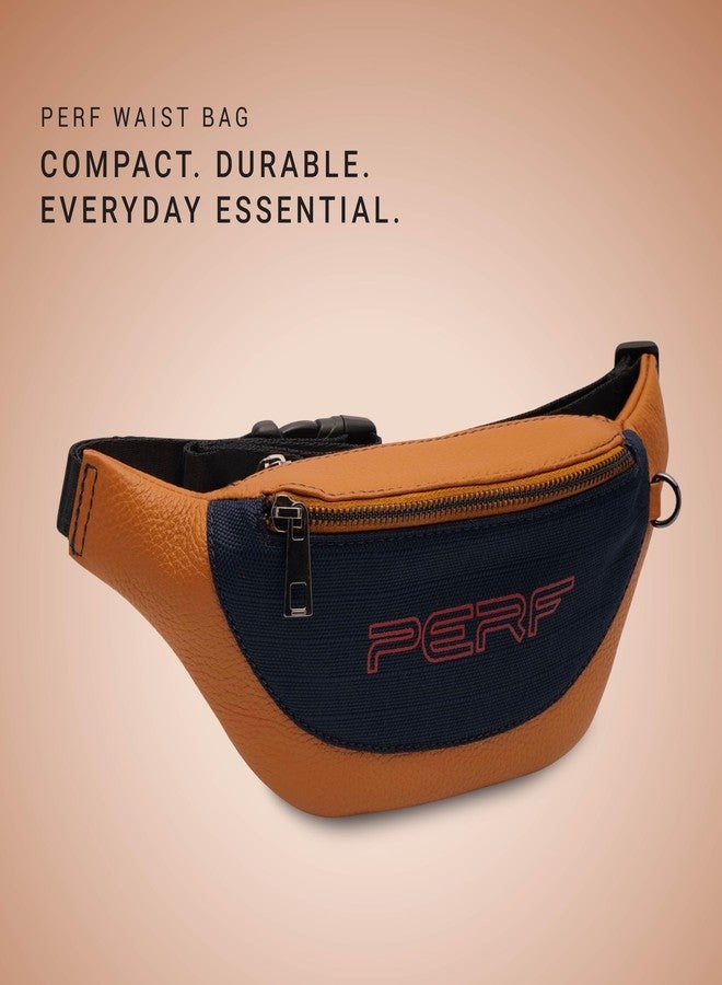 Perf Adjustable Waist Bag for Men & Women | Genuine Leather Crossbody Shoulder Bag | Travel, Office, Everyday Use | L 9.4 x W 5.5 x H 2.8 inches - Image 4