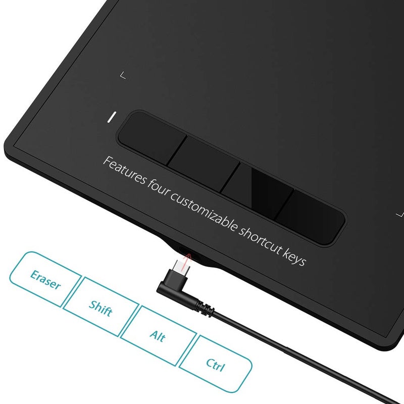 XPPen XP PEN Star G960S Graphics Tablet 22.86 cm x 15.24 cm (9 x 6 Inch) Pen Tablet with 8192 Levels Pressure Sensitivity Battery-Free Stylus, 4 Customizable Shortcut Keys & Android Support, Black - Image 4