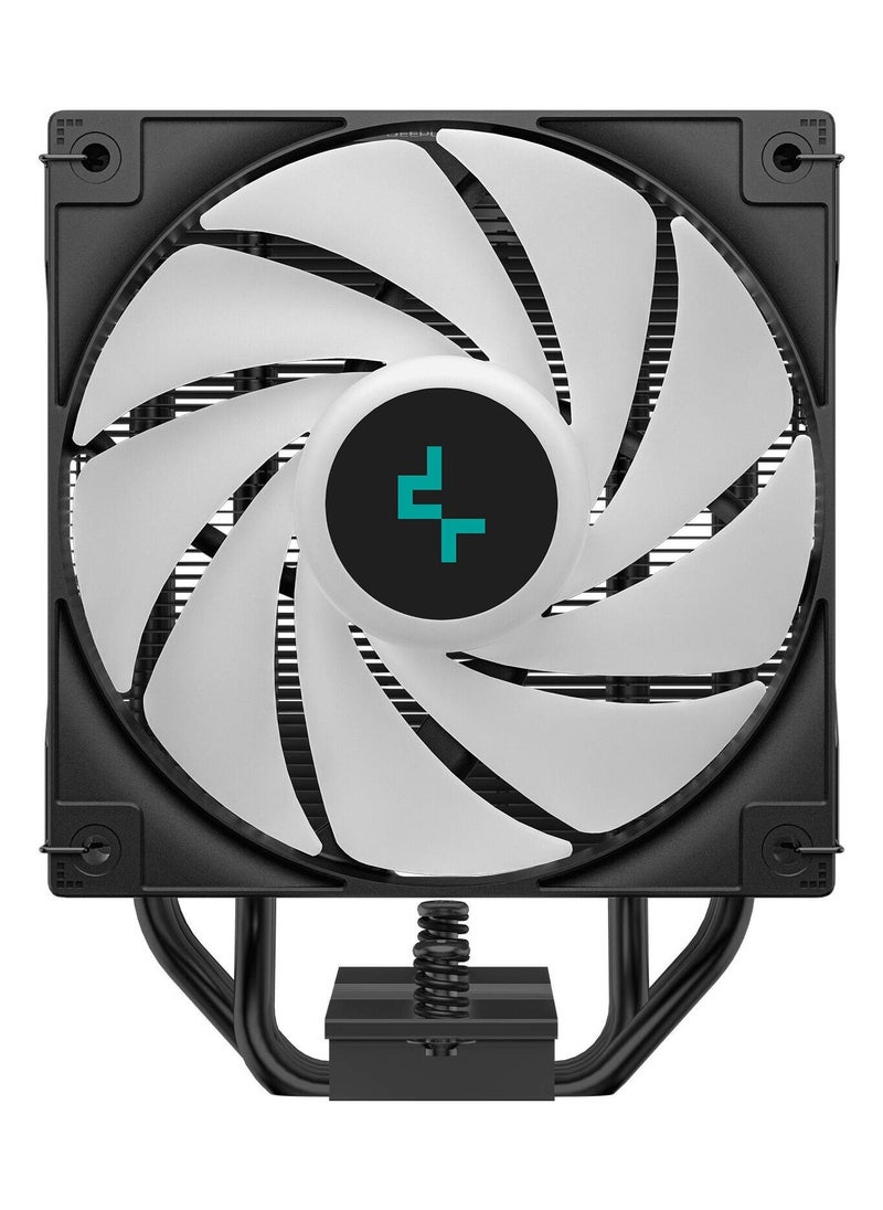 DEEPCOOL - AG400 DIGITAL PLUS CPU Cooler with Addressable RGB, 4 Heatpipes (Ø6mm), 500-2100 RPM Fan Speed, 75.89 CFM Airflow, ≤31.6 dB(A) Noise, Hydro Bearing, 120mm PWM Fan, 12VDC, 5V RGB LED, 9-pin USB 2.0 Connector, for Intel LGA1700/1200/115x & AMD AM5/AM4 | R-AG400-BKADMP-G-1 - Image 1