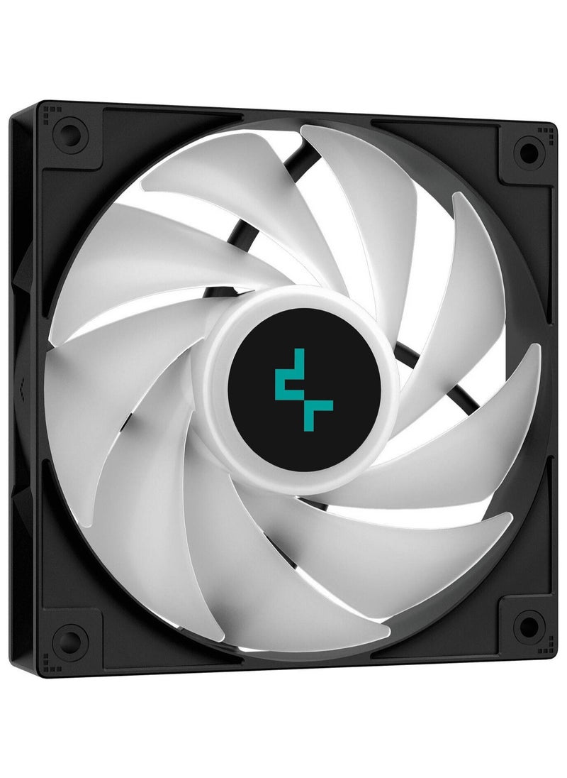 DEEPCOOL - AG400 DIGITAL PLUS CPU Cooler with Addressable RGB, 4 Heatpipes (Ø6mm), 500-2100 RPM Fan Speed, 75.89 CFM Airflow, ≤31.6 dB(A) Noise, Hydro Bearing, 120mm PWM Fan, 12VDC, 5V RGB LED, 9-pin USB 2.0 Connector, for Intel LGA1700/1200/115x & AMD AM5/AM4 | R-AG400-BKADMP-G-1 - Image 1