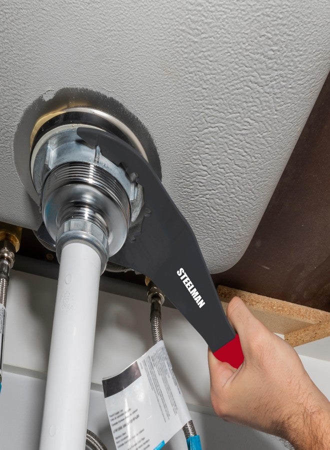 Steelman Universal Sink Drain Wrench, for Loosening and Tightening 4, 6, and 8 Tab Locknuts on Strainer Drains, Comfortable Handle (61203) - Image 3