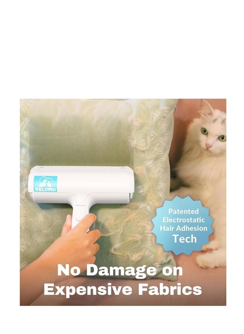 بكرة إزالة شعر الحيوانات الأليفة - بكرة إزالة الوبر قابلة لإعادة الاستخدام بقاعدة ذاتية التنظيف | أداة لإزالة شعر الكلاب والقطط من الأريكة والأثاث والسجاد ومقعد السيارة - Image 2