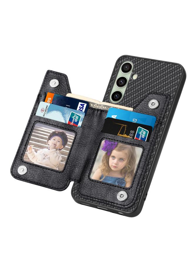 S-TOP Case For Samsung Galaxy A56 5G Carbon Fiber Horizontal Flip Zipper Wallet Phone Case - Image 4