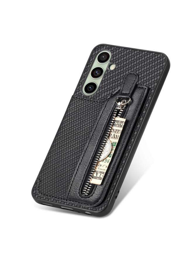 S-TOP Case For Samsung Galaxy A56 5G Carbon Fiber Horizontal Flip Zipper Wallet Phone Case - Image 5