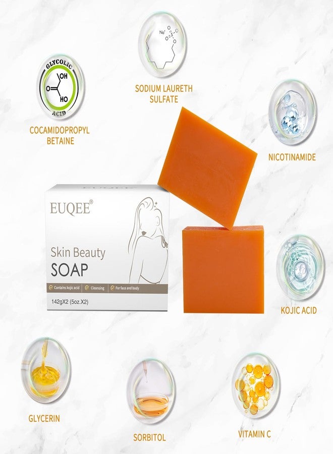 EUQEE Tranexamic Acid Kojic Soap, 5 oz Soap Bars with Glycerin for Skin Beauty Reduce Dark Spot, Double Acid for Soothing, Suitable for any Skin Type with a Foaming Net - 142g x 2 Bars - Image 2