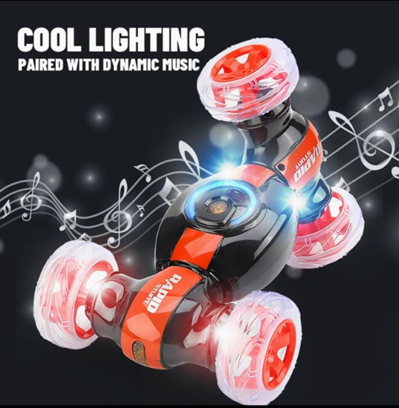 HOMOZE 4WD 2.4GHz Stunt RC Toy Vehicle | RC Vehicle Double Side 360 Degree Rotation Stunt Vehicle Spinning RC Vehicle Double Sided RC Vehicle with Light & Music - Image 4
