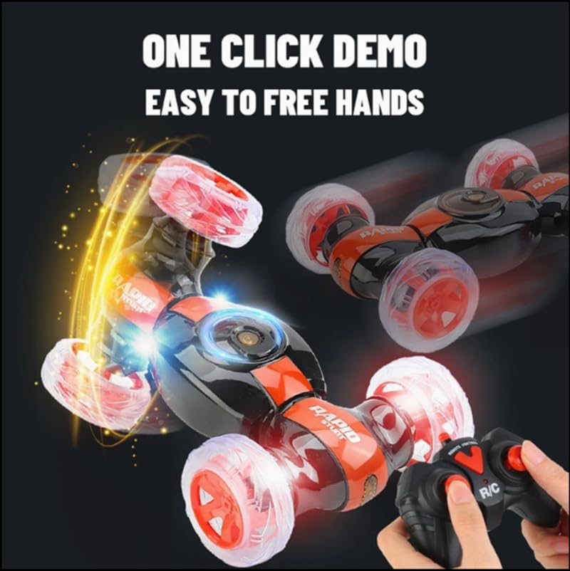 HOMOZE 4WD 2.4GHz Stunt RC Toy Vehicle | RC Vehicle Double Side 360 Degree Rotation Stunt Vehicle Spinning RC Vehicle Double Sided RC Vehicle with Light & Music - Image 5