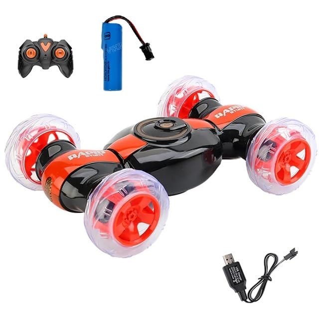 HOMOZE 4WD 2.4GHz Stunt RC Toy Vehicle | RC Vehicle Double Side 360 Degree Rotation Stunt Vehicle Spinning RC Vehicle Double Sided RC Vehicle with Light & Music - Image 1