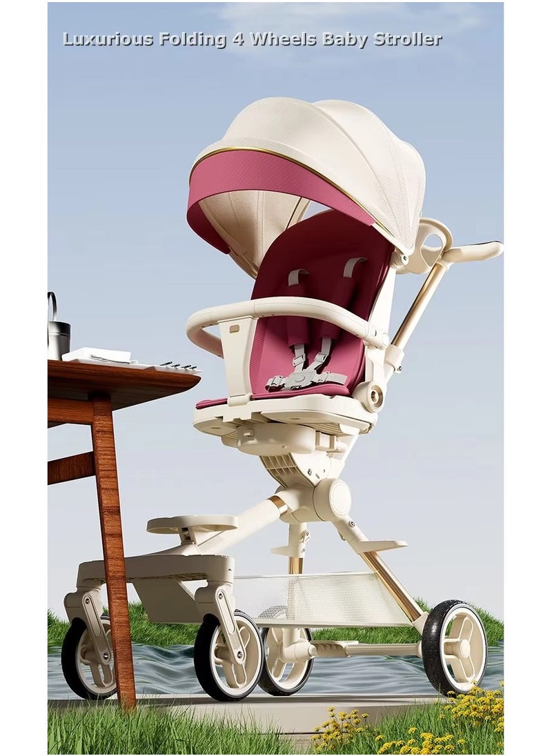 Generic Sunshade Travel Pocket Scooter for Children Swivel Seat Foldable 4 Wheels Kids Stroller 0- 6 Years Buy Cycle  - Image 1