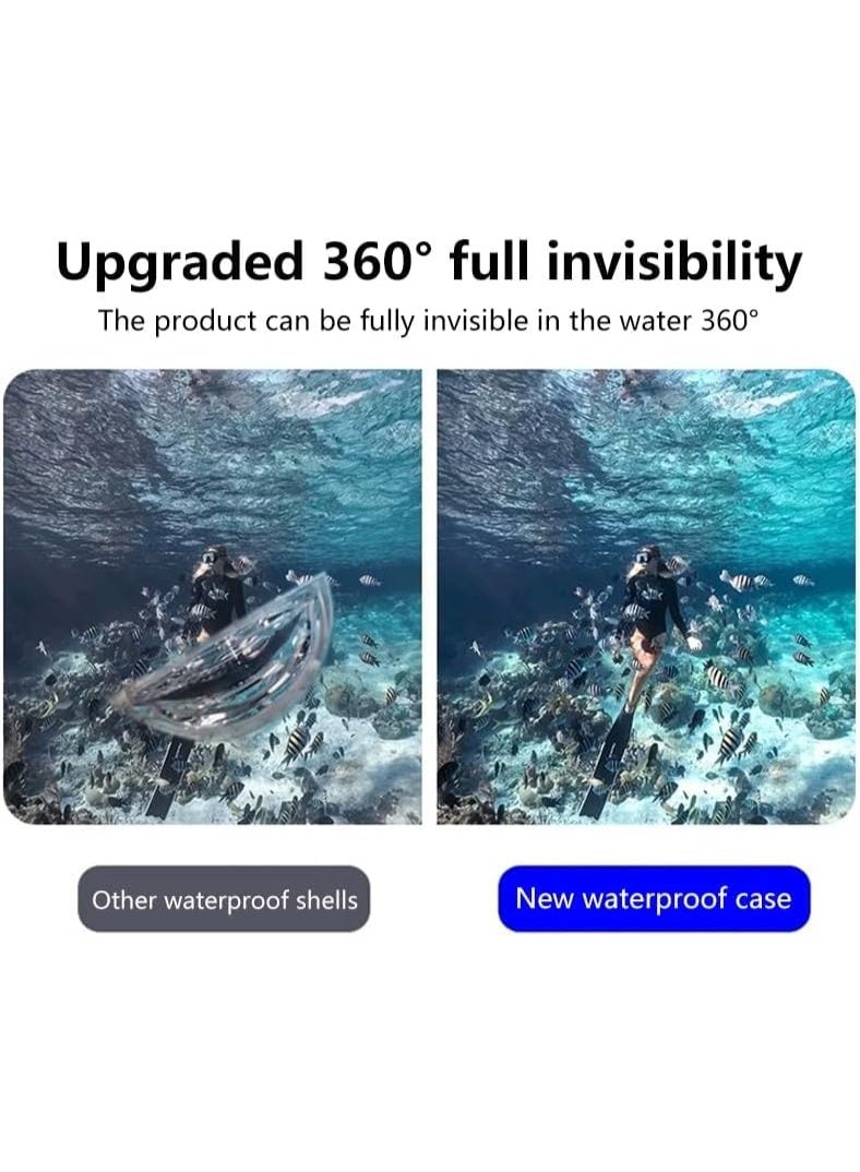 اكسيسن حقيبة واقية مقاومة للماء لكاميرا Insta 360 X5، غلاف غوص غير مرئي حتى عمق 45 مترًا، ملحقات كاميرا للغوص والسباحة لكاميرا Insta 360 X5 كاميرا الحركة - Image 4