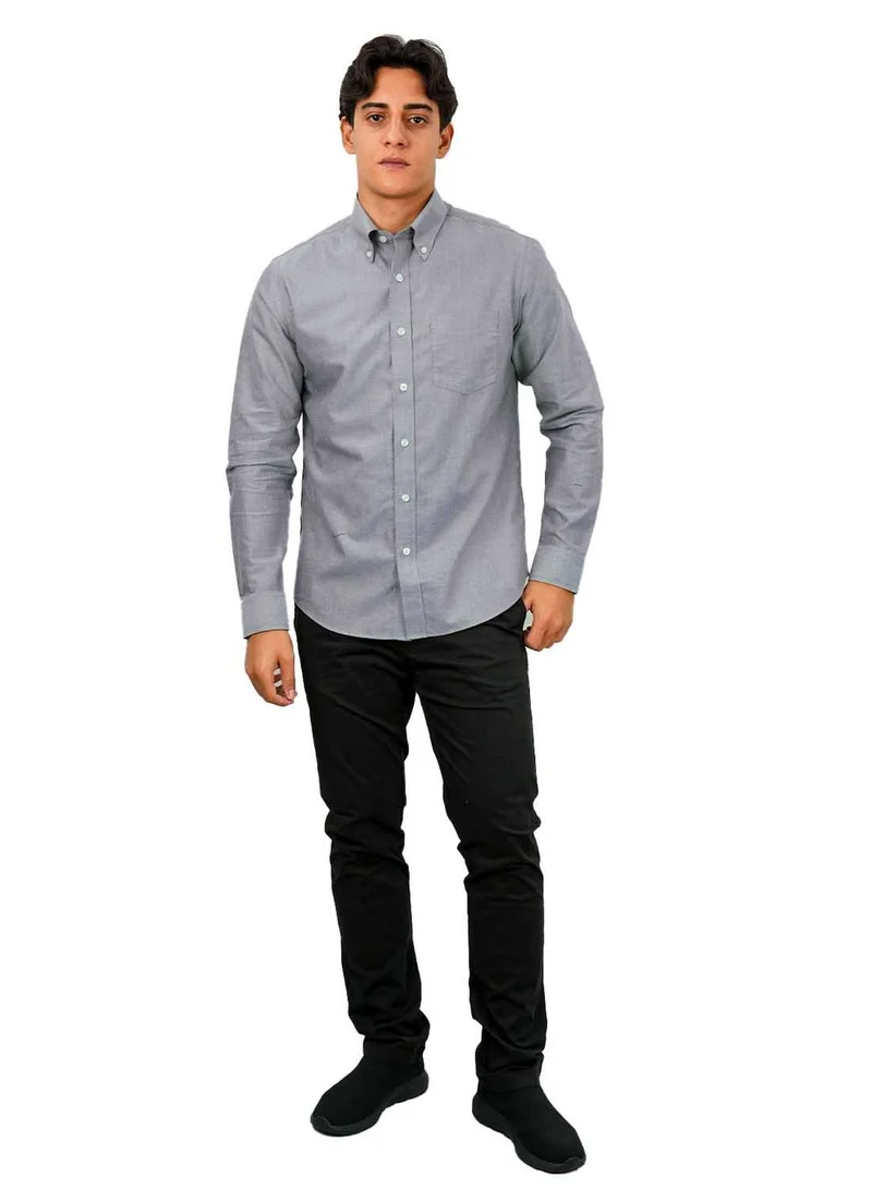 جيوردانو قميص أكسفورد قطني طويل الأكمام مقاوم للتجاعيد للرجال