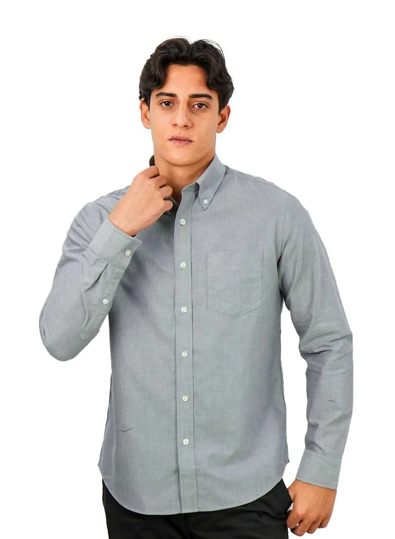 جيوردانو قميص أكسفورد قطني طويل الأكمام مقاوم للتجاعيد للرجال