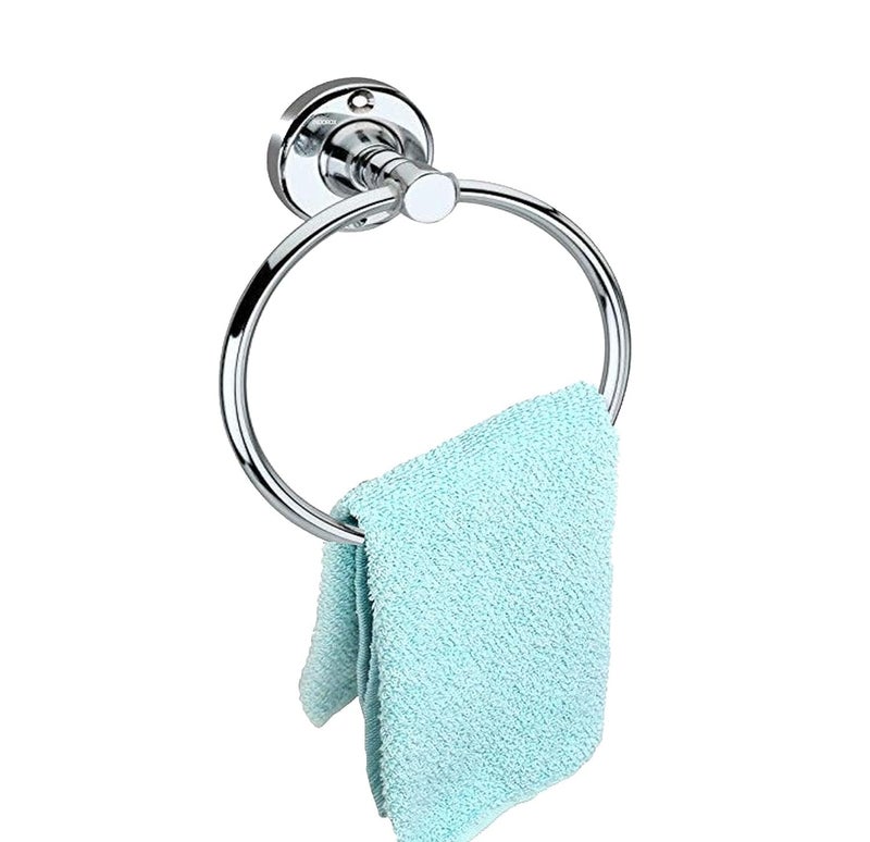 Cossimo Round Hand Towel Ring/Holder for Bathroom/Towel Hanger Washbasin and Napkin Holder Stand for Kitchen/Bathroom Accessroies - (Pack of 1), Stainless Steel - Image 2