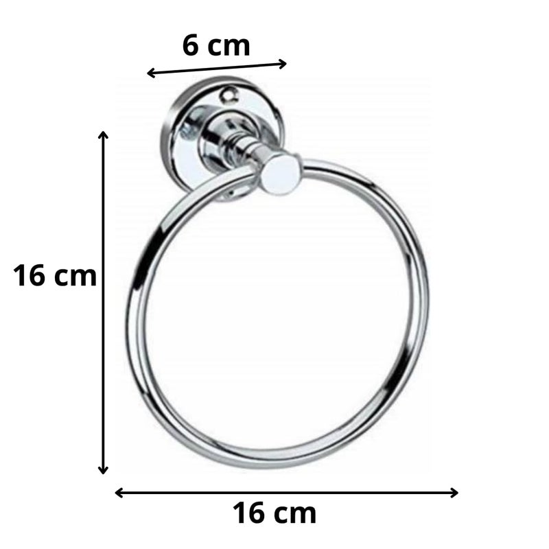 Cossimo Round Hand Towel Ring/Holder for Bathroom/Towel Hanger Washbasin and Napkin Holder Stand for Kitchen/Bathroom Accessroies - (Pack of 1), Stainless Steel - Image 1