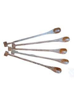 Vitacelli 5PCS 10 Inch Wooden Long Spoons, Kitchen Wooden Cooking Spoon, Korean Style Soup Spoons, Suitable for Eating Mixing Stirring, Soup Stews (Brown)  - Image 1