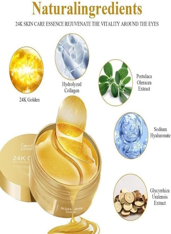 Skyzone Anti Wrinkle Eye Serum Patch Treats Dark Circles, Fine Lines And Wrinkles Enriched With Collagen And Aloe Vera Extract Shade -Gold, 60 Pcs - Image 4