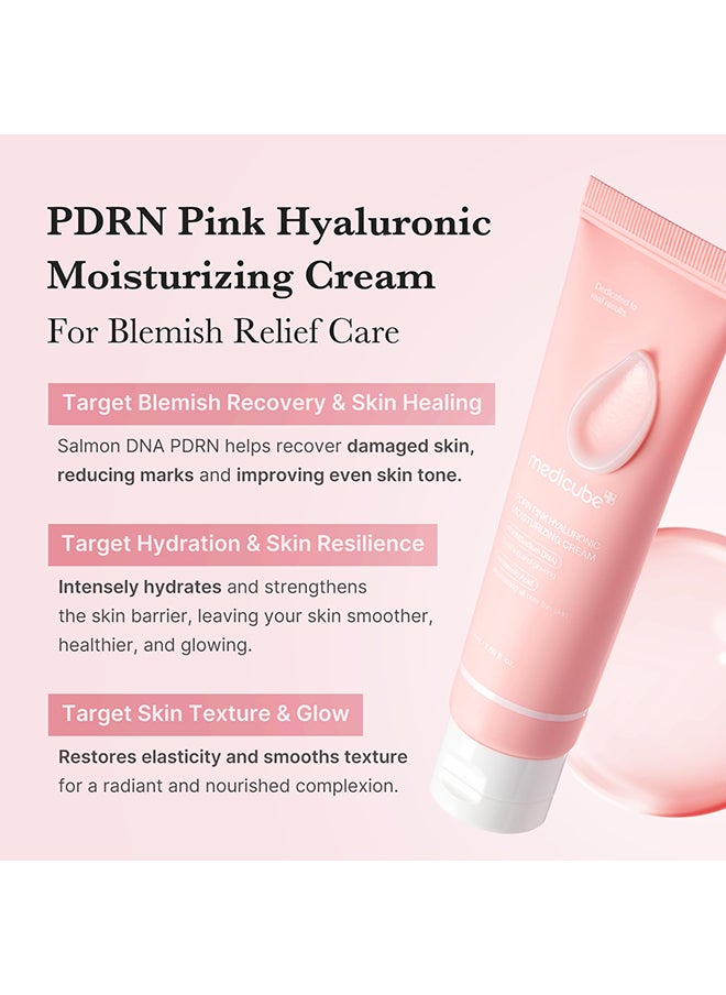 Medicube Salmon DNA PDRN Pink Hyaluronic Moisturizing Cream, Pink Soothing Cream, Hyaluronic acid, Niacinamide, Hydrating & Firming, Uneven Skin Tone, Pore Care, Korean Skincare | 50ml  - Image 2