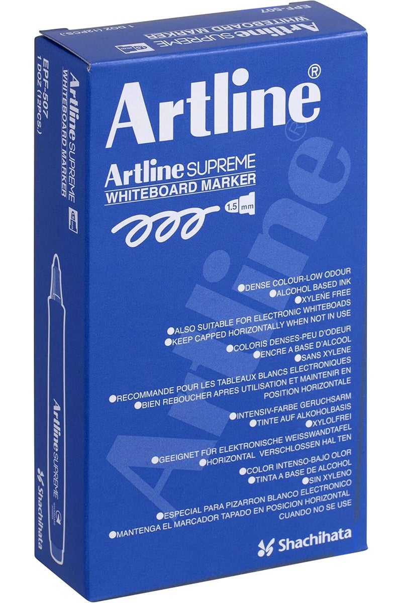 Artline ARMKEPF-507GR Supreme White Board Marker 12-Pieces Set, Green - Image 1