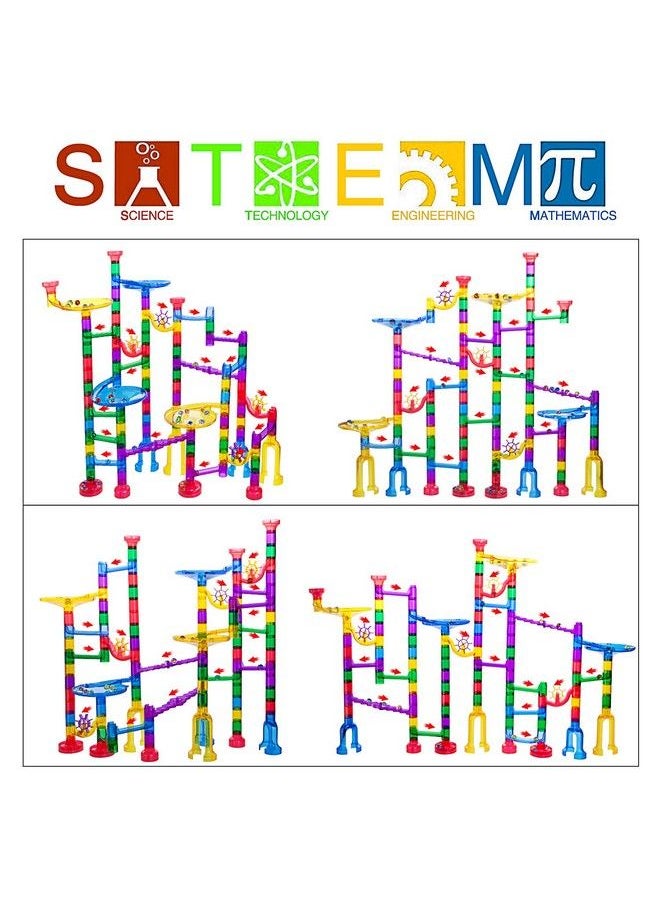 Gifts2U Marble Run Sets Kids, 122 Pcs Marble Race Track Game 90 Translucent Marbulous Pieces + 32 Glass Marbles, Stem Marble Maze Building Blocks Kids 4+ Year Old  - Image 5