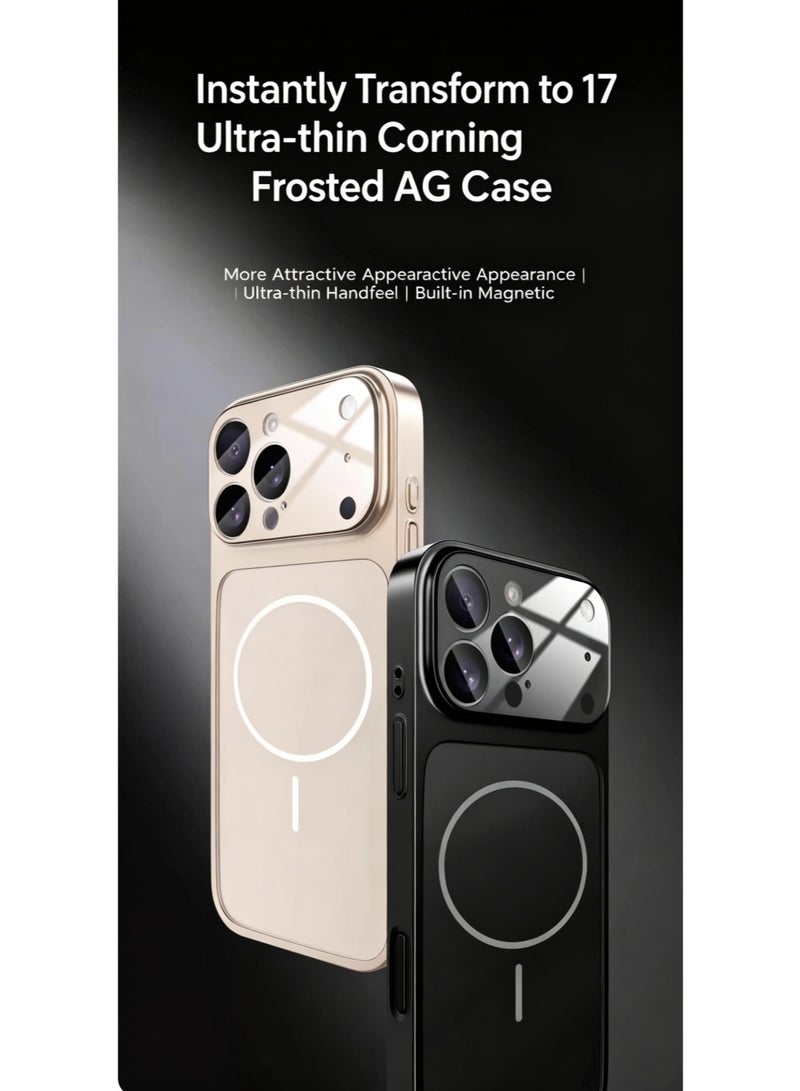 Premium Matte Corning Glass MagSafe Case for iPhone17 Pro Max - Anti-Fingerprint, Electroplated AF Coating, Slim Fit, Original Color Match - Image 2