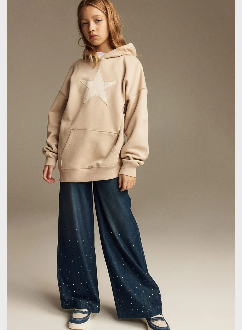 H&M Youth Dot Print Wide Leg Trousers