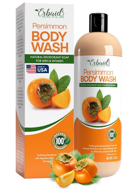 Persimmon Soap For Body Odor Control Purifying Deodorizing Persimmon Body Wash For Eliminating Nonenal Body Odor Underarms Intimate Inner Thigh Bikini Area Smelly Feet Natural Deodorant Soap