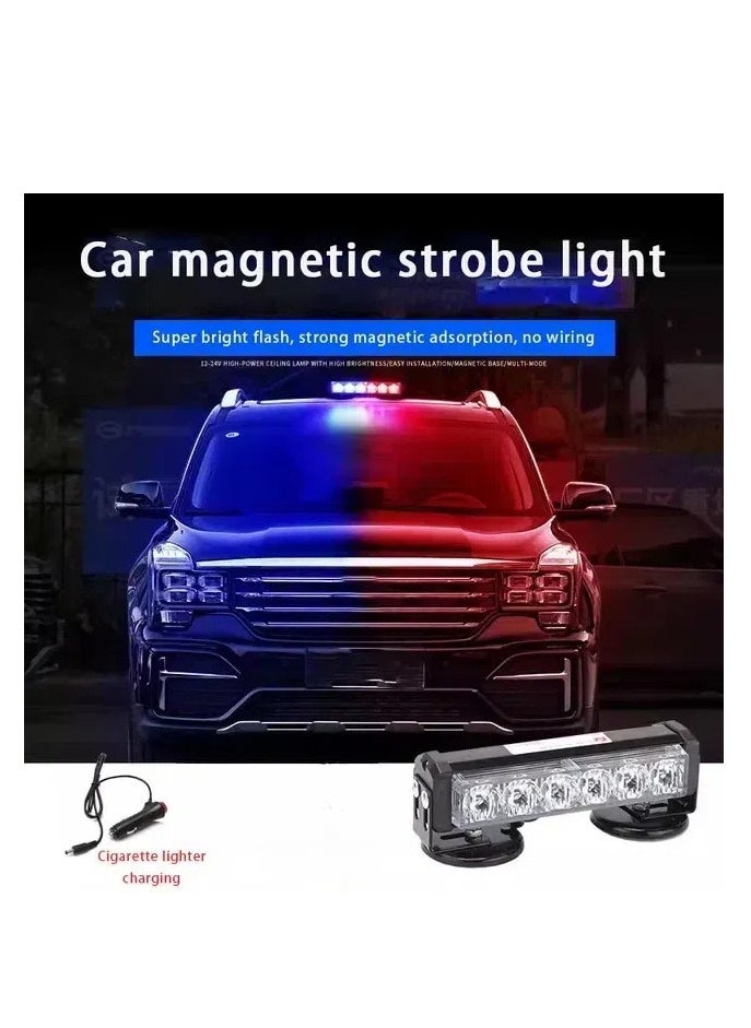 Multicolor Rechargeable LED Strobe Light for Vehicles - Compact and Durable with 7 Lighting Modes, Easy Control, Ceiling Mount, Ideal for Emergency Situations and Street Effects