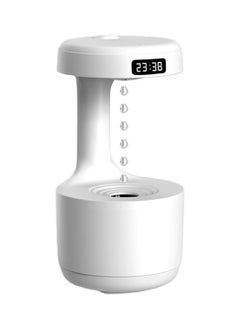DIGI CORE Portable Humidifier Aromatherapy Humidifier Essential Oil Diffuser 800ML Air Purifier Humidifier For Bedroom Anti-Gravity Water Drop Backflow With Aromatherapy Essential Oil Diffuser With Led Smart Display Clock White  - Image 1