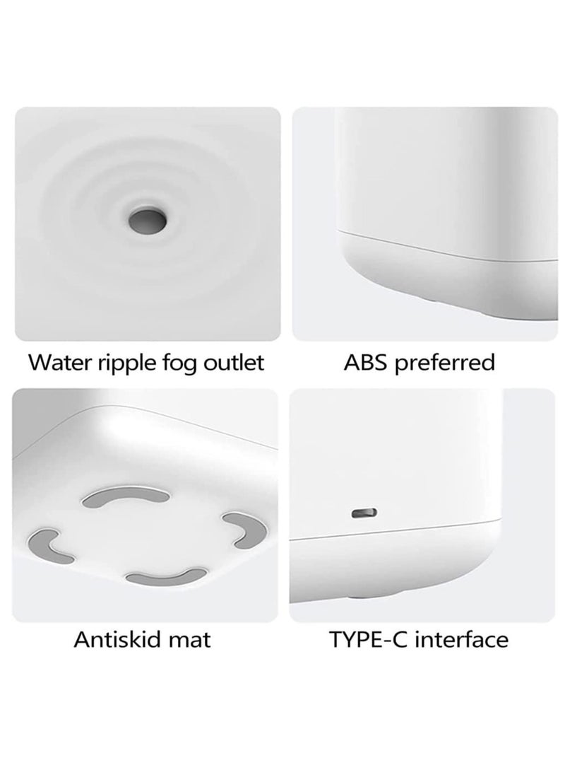 DIGI CORE - Portable Humidifier Aromatherapy Humidifier Essential Oil Diffuser 800ML Air Purifier Humidifier For Bedroom Anti-Gravity Water Drop Backflow With Aromatherapy Essential Oil Diffuser With Led Smart Display Clock White - Image 1