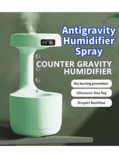 DIGI CORE Portable Humidifier Aromatherapy Humidifier Essential Oil Diffuser 800ML Air Purifier Humidifier For Bedroom Anti-Gravity Water Drop Backflow With Aromatherapy Essential Oil Diffuser With Led Smart Display Clock White  - Image 4